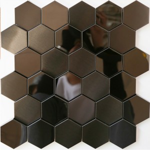 Mosaik-Fliesen-Hexagon-Metalledelstahl-Mosaik-Küchen-Badezimmer-Backsplash-Fliese des schwarzen Mosaik-3D