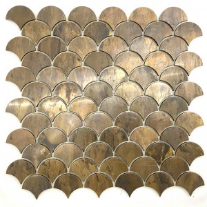 Schöne Fischschuppe Messing Inlay Fliese Antik Bronze Spiegel Kupfer Mosaik