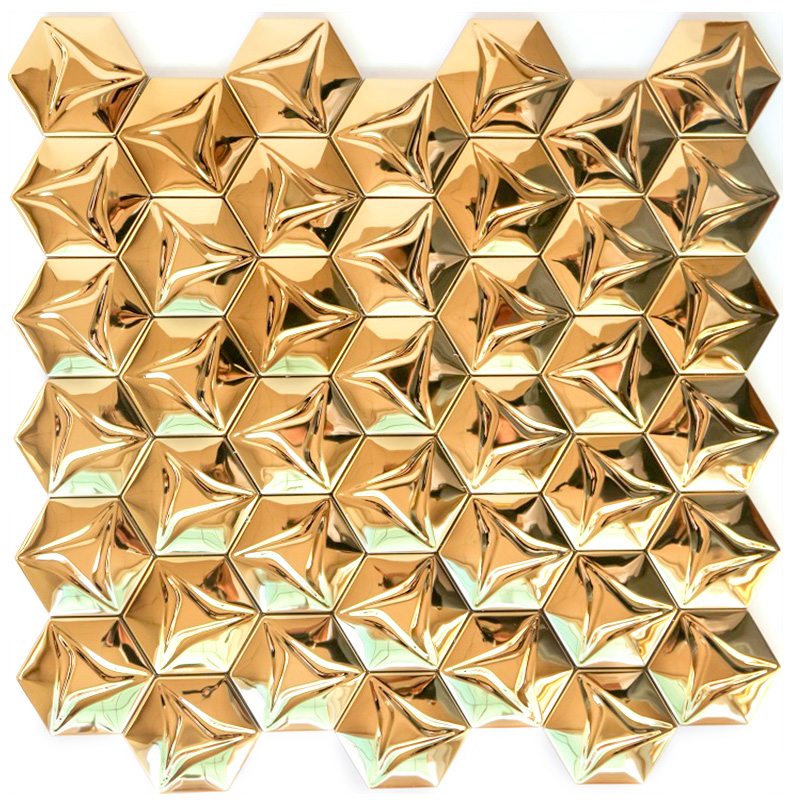 3D Edelstahl Hexagon Mosaik für Fliesen Badezimmer und Dekoration Backsplash Fliese