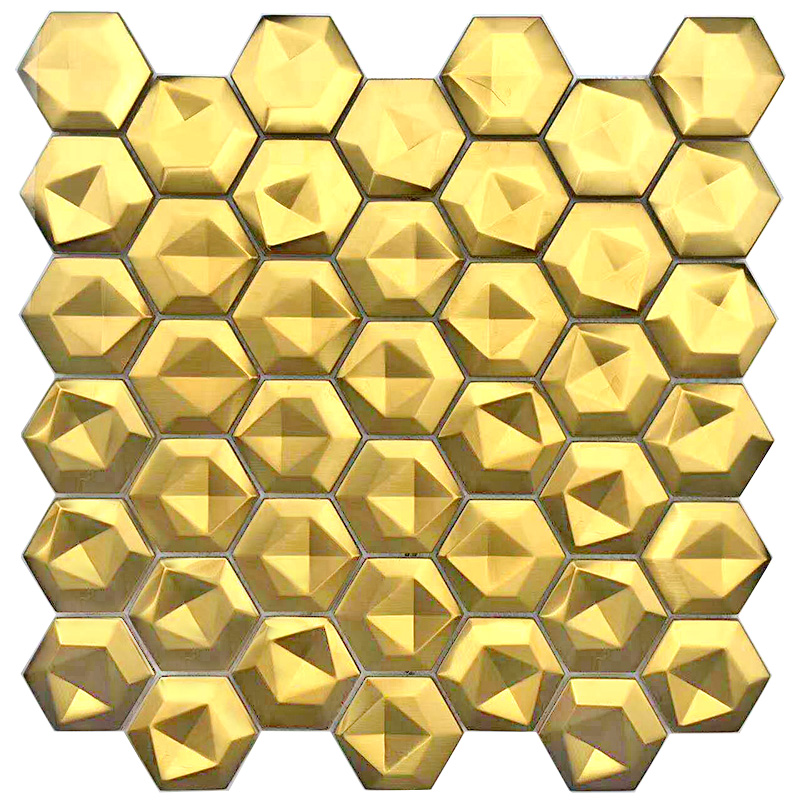 3D Edelstahl Hexagon Mosaik für Fliesen Badezimmer und Dekoration Backsplash Fliese